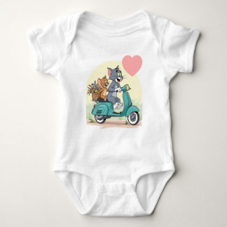 Weißer Romper mit schönem Tom-Jerry-Design  Baby Strampler
