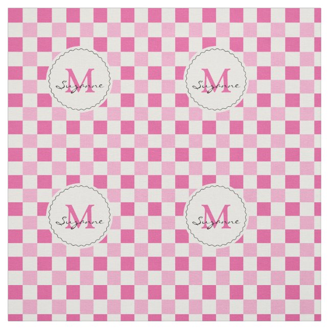 Weißer rosa Ton-karierter Gingham Stoff (Muster)