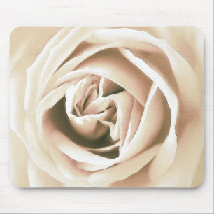 Weißer Rosendruck Mousepad