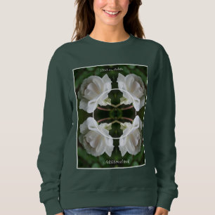 Weißer Rosenrahmen erstellen Sie Ihr eigenes Foto Sweatshirt