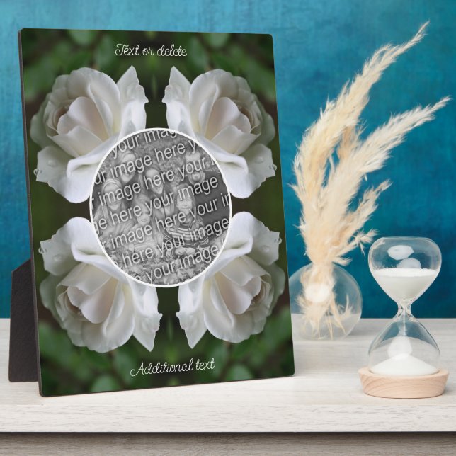 Weißer Rosenstrahl kreieren Ihr eigenes Foto Fotoplatte (Seite)