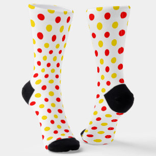 Weißer Rot Gelber Punkte-Design  Socken