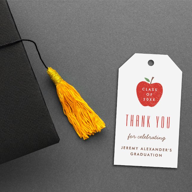 Weißer Roter Apfel Geschenkanhänger für die Abschl (Von Creator hochgeladen)