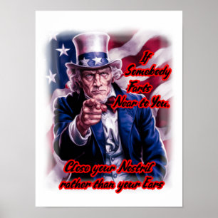 Weißer Roter Blau Onkel Sam auf einem Poster
