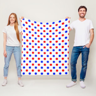 Weißer Roter Blauer Tupfen-Design Fleecedecke