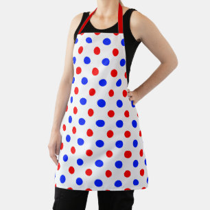 Weißer Roter Blauer Tupfen-Design Schürze