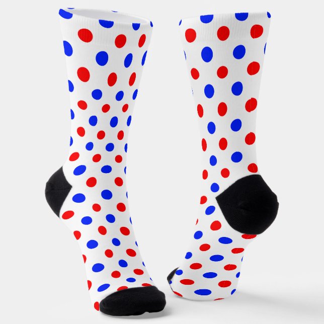 Weißer Roter Blauer Tupfen-Design  Socken (Gewinkelt)