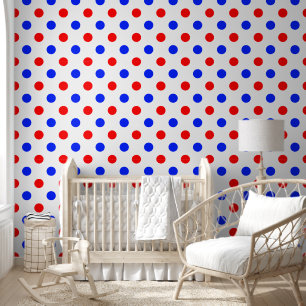 Weißer Roter Blauer Tupfen-Design  Tapete