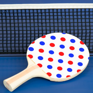 Weißer Roter Blauer Tupfen-Design  Tischtennis Schläger
