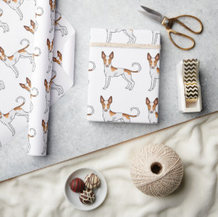 Weißer & roter Ibizan Hound mit glattem Fell-Hunde Geschenkpapier