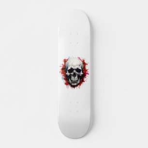 Weißer roter Skelett-Kühler-Horror-Schädel Skateboard