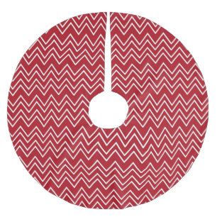 Weißer Roter Winter Polyester Weihnachtsbaumdecke