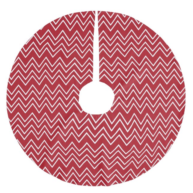 Weißer Roter Winter Polyester Weihnachtsbaumdecke (Vorderseite)