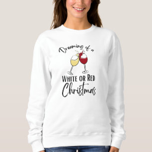 Weißer Rotwein Gläser Weihnachtsgebäck auf Worte s Sweatshirt