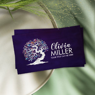 Weißer Sakura-Baum - farbenfrohe Blossom Visitenkarte