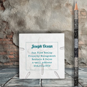 Weißer Sand Dollar Quadratische Visitenkarte