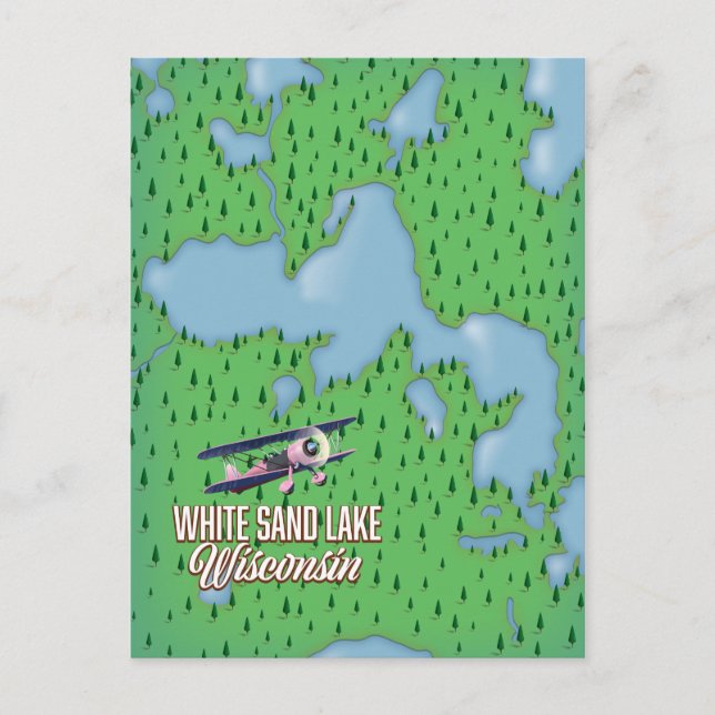 Weißer Sandsee Wisconsin Postkarte (Vorderseite)