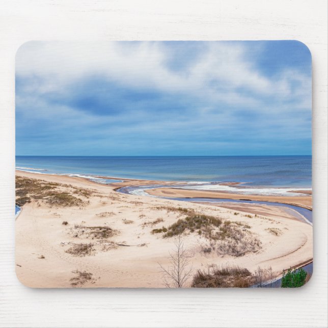 Weißer Sandstrand an der Ostsee in Lettland Mousepad (Vorne)