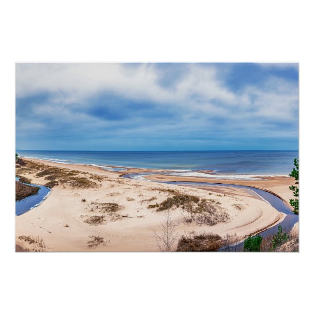 Weißer Sandstrand an der Ostsee in Lettland Poster (Vorderseite)