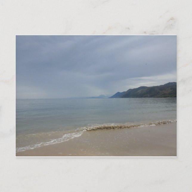 weißer Sandstrand Postkarte (Vorderseite)