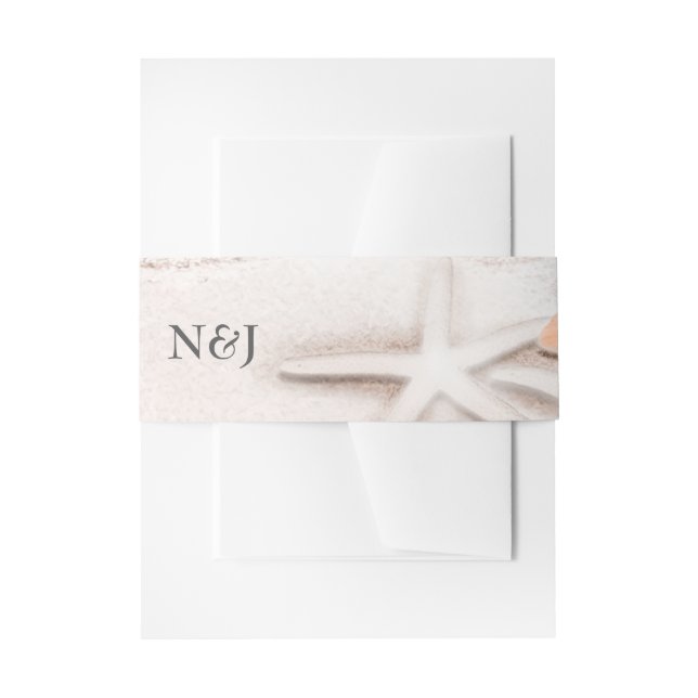 Weißer Sandstrand Starfish Tropischer Ozean Einladungsbanderole (Vorderseite Beispiel)