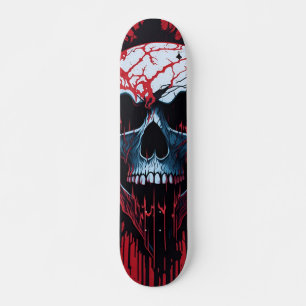 Weißer Schädel, Rot und Schwarz - Nummernskulls-De Skateboard