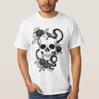 Weißer Schädel-T - Shirt