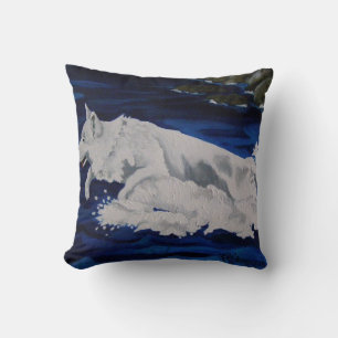 Weißer Schäfer Splash Pillow Kissen