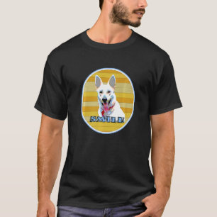 Weißer Schäferhund lächelt glücklicher Deutscher S T-Shirt