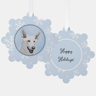 Weißer Schäferhund Malerei - Süße originelle Hunde Ornament Karte