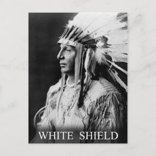 Weißer Schild - Arikara Native American Indian Postkarte
