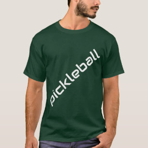 Weißer, schlanker PICKLEBALL Text fett grüner Hint T-Shirt