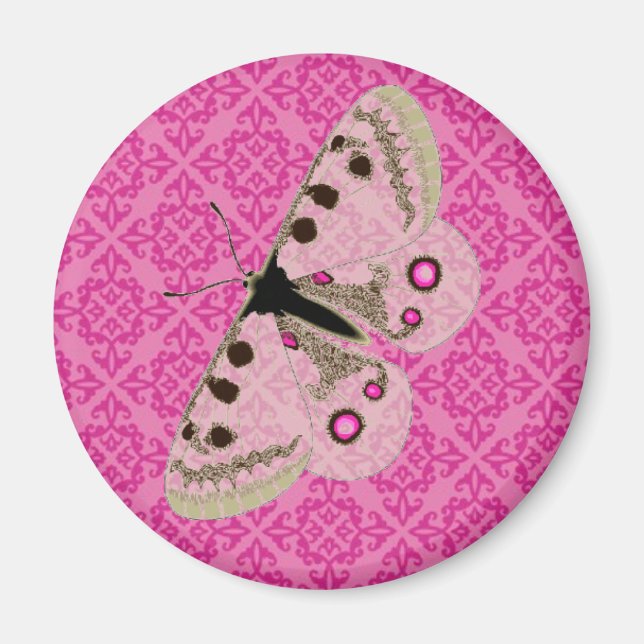 Weißer Schmetterling in Pink Magnet (Vorne)