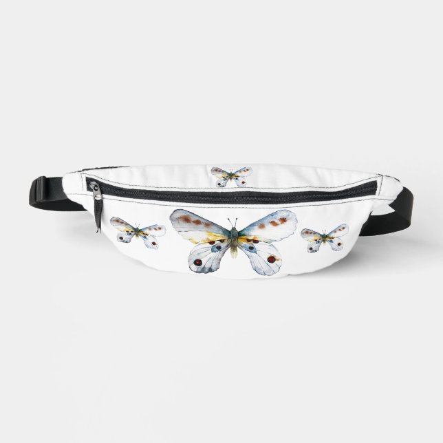 Weißer Schmetterling - Zweiseitiger Druckfany Pack Bauchtasche (Vorderseite)