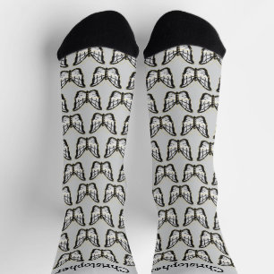 Weißer Schmetterlingsdesign personalisiert Socken