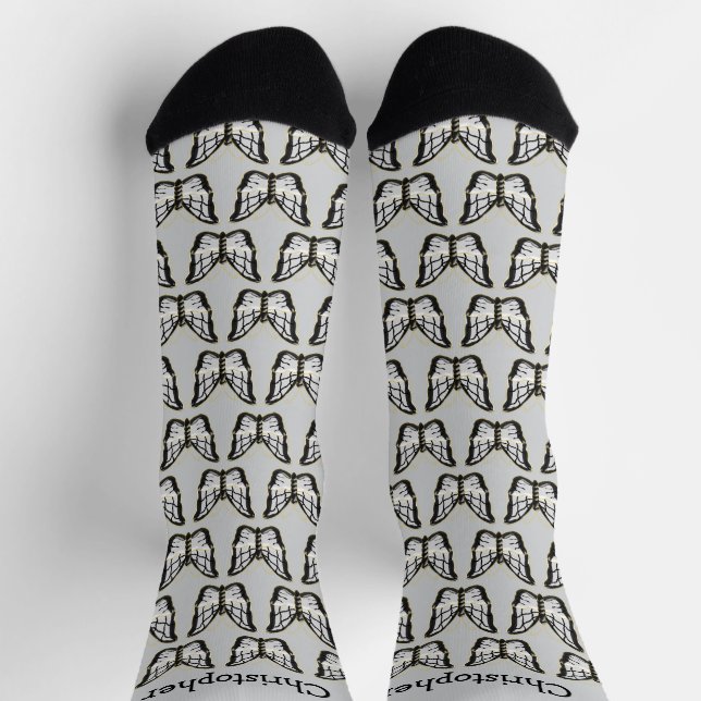 Weißer Schmetterlingsdesign personalisiert Socken (Oben)