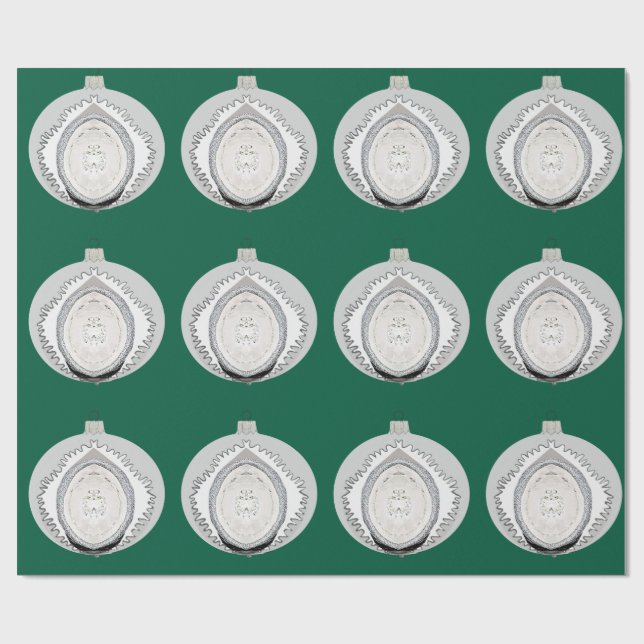 Weißer Schmuck zum Grünbuch Geschenkpapier (Flach)
