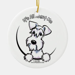 Weißer Schnauzer IAAM Keramik Ornament