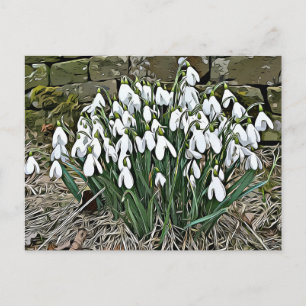 Weißer Schneefall, erste Frühlingspostcard der Blu Postkarte