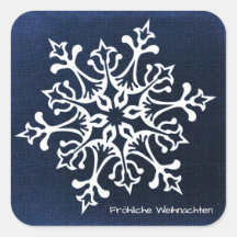 Weißer Schneeflocken auf Blue Fröhliche Weihnachte