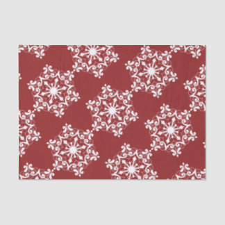 Weißer Schneeflocken auf Crimson Red Seidenpapier