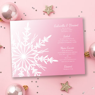 Weißer Schneeflocken auf der rosa Winterhochzeitka