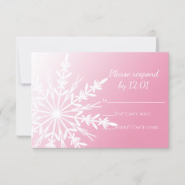 Weißer Schneeflocken auf pink Winter Wedding UAWG RSVP Karte