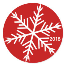 Weißer Schneeflocken auf rotem, individuellem Aufk