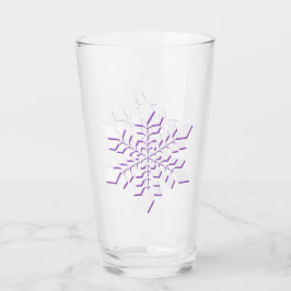 Weißer Schneeflocken in rot-violett Glas