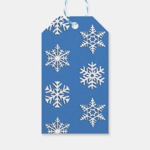 Weißer Schneeflockenprint, benutzerdefinierbarer H Geschenkanhänger