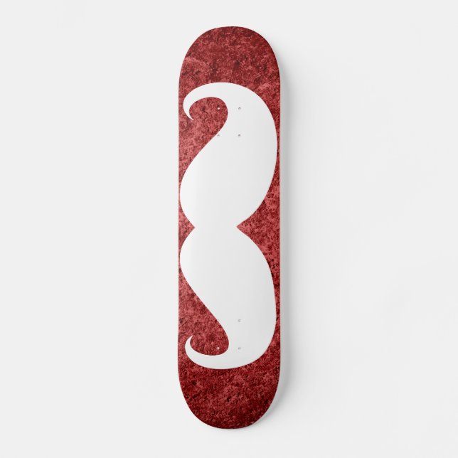 Weißer Schnurrbart 21 Skateboard (Vorderseite)