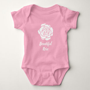 Weißer schöner Rosen-Baby-Bodysuit Baby Strampler