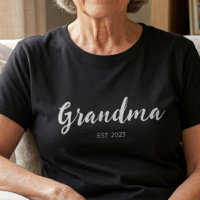 Weißer Schrift-Oma Etabliert Schwarz