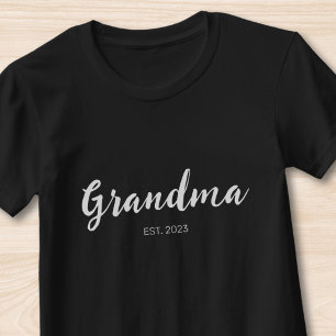 Weißer Schrift-Oma Etabliert Schwarz T-Shirt